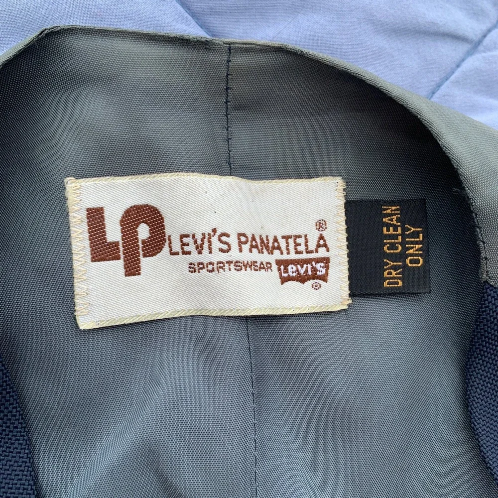 Vintage 70's Levi's Panatela Sportswear wool blend vest in navy grey - medium